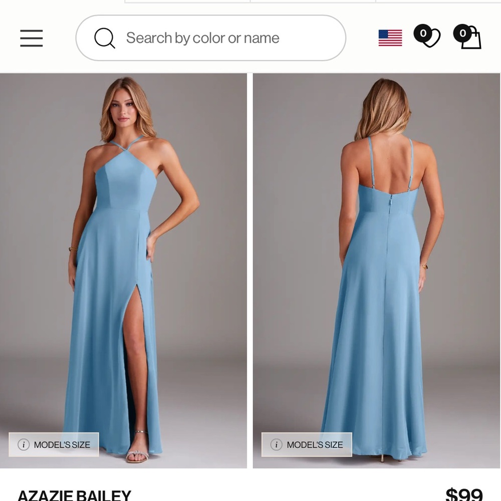 Azazie Light Blue Gown